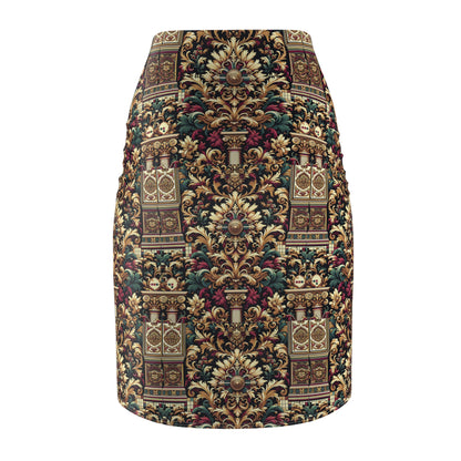 Digital Renaissance Modern Baroque Fusion Women's Pencil Skirt - 8404 Design-57