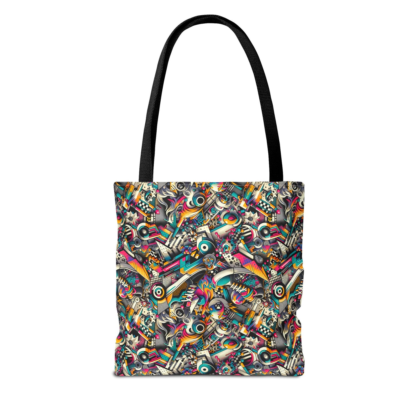 Urban Graffiti Fusion Eclectic Street Art Meets Modern Tech Culture Tote Bag - 8404 Design-55
