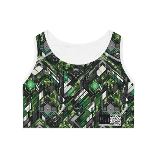 Tech Camo Fusion Tech-Forward Streetwear With a Futuristic Edge Sports Bra - 8404 Design-58