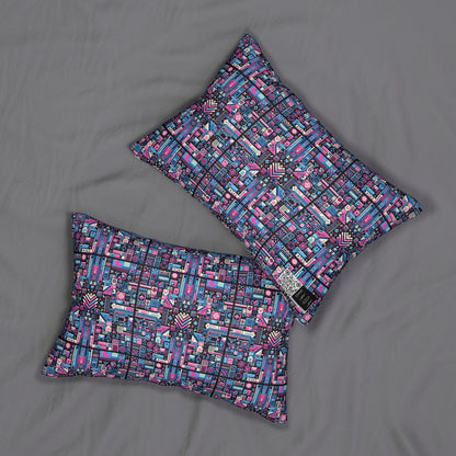 Digital Rebellion Youthful Streetwear with a Rebellious Digital Twist Spun Polyester Lumbar Pillow - 8404 Design-65 B