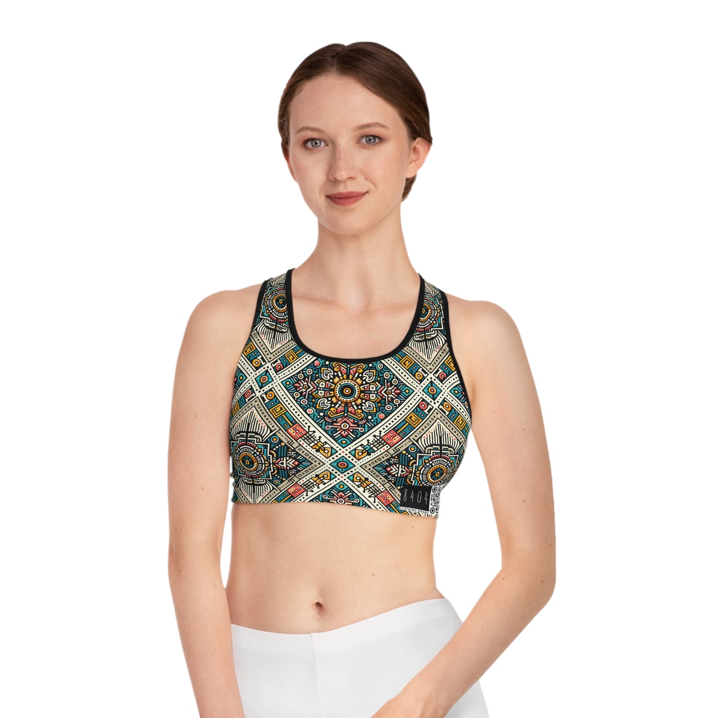 Cultural Fusion Tech Blend of Cultural Heritage With Tech-Inspired Elements Sports Bra - 8404 Design-64