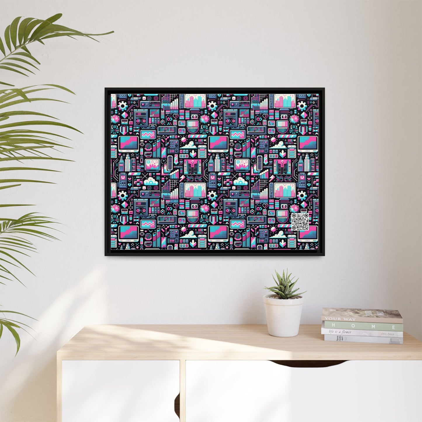 Digital Rebellion Youthful Streetwear with a Rebellious Digital Twist Matte Canvas, Framed (multi-color) - 8404 Design-71 A