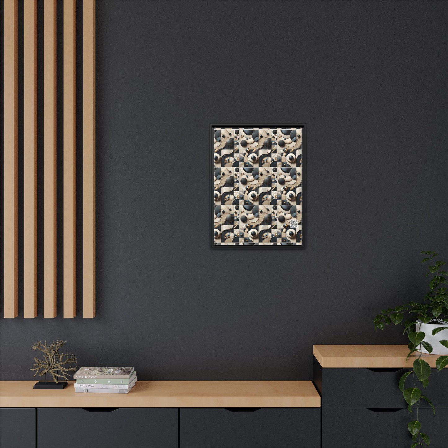 Tech-forward Luxe Streetwear Tech Luxe Fusion Matte Canvas, Framed (multi-color) - 8404 Design-71 A