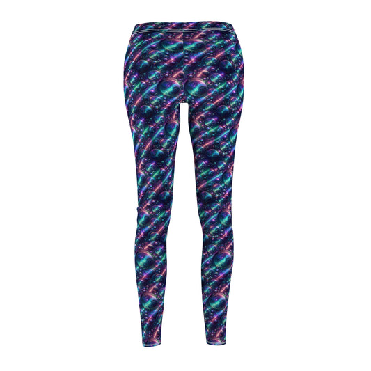 Iridescent Tech Fusion Tech-Forward Streetwear Women's Cut & Sew Casual Leggings - 8404 Design-51