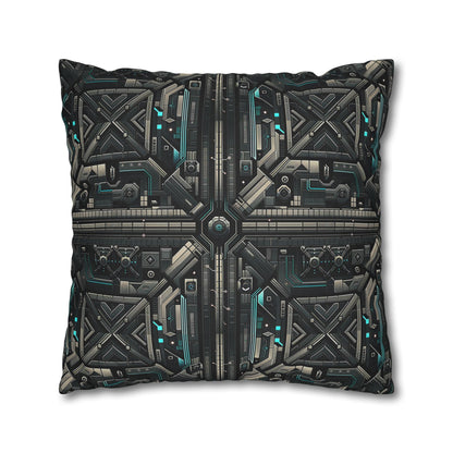 Tech Noir Futuristic Tech Aesthetic with a Dark Twist Spun Polyester Square Pillowcase - 8404 Design-59