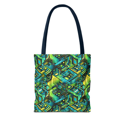 Tech-Infused Neon Tech-Forward Streetwear Tote Bag - 8404 Design-38
