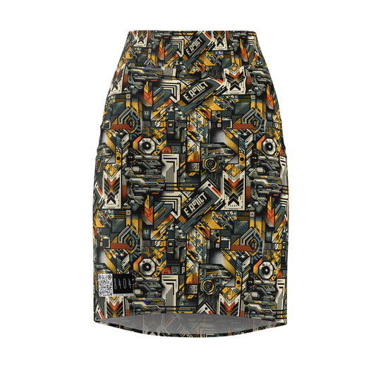 Digital Punk Futuristic Grunge Women's Pencil Skirt - 8404 Design-49