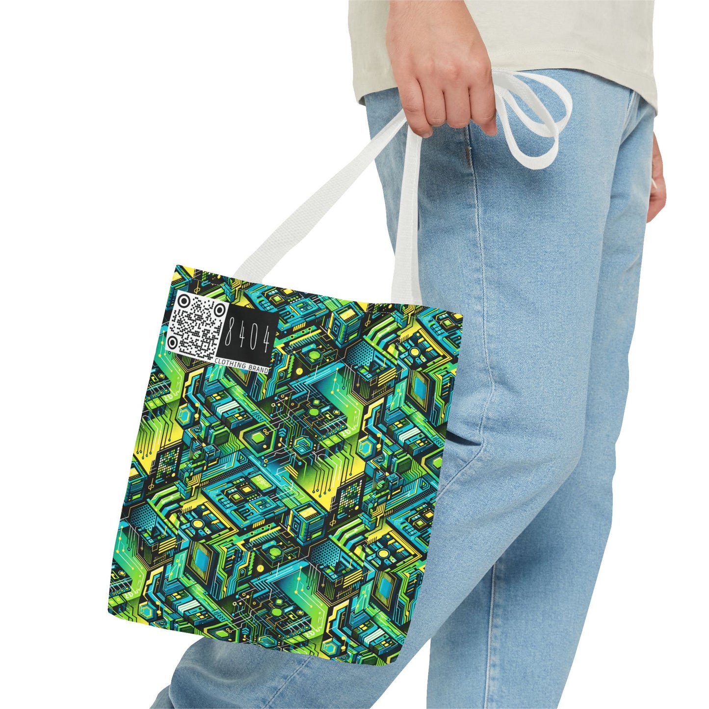 Tech-Infused Neon Tech-Forward Streetwear Tote Bag - 8404 Design-38