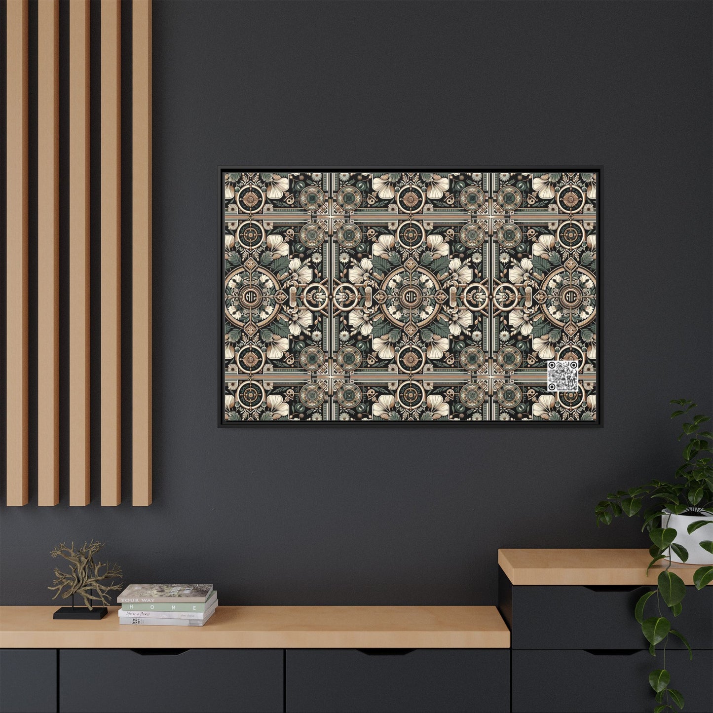 Cyber Garden Party Tech Garden Extravaganza Matte Canvas, Framed (multi-Color) - 8404 Design-66 A