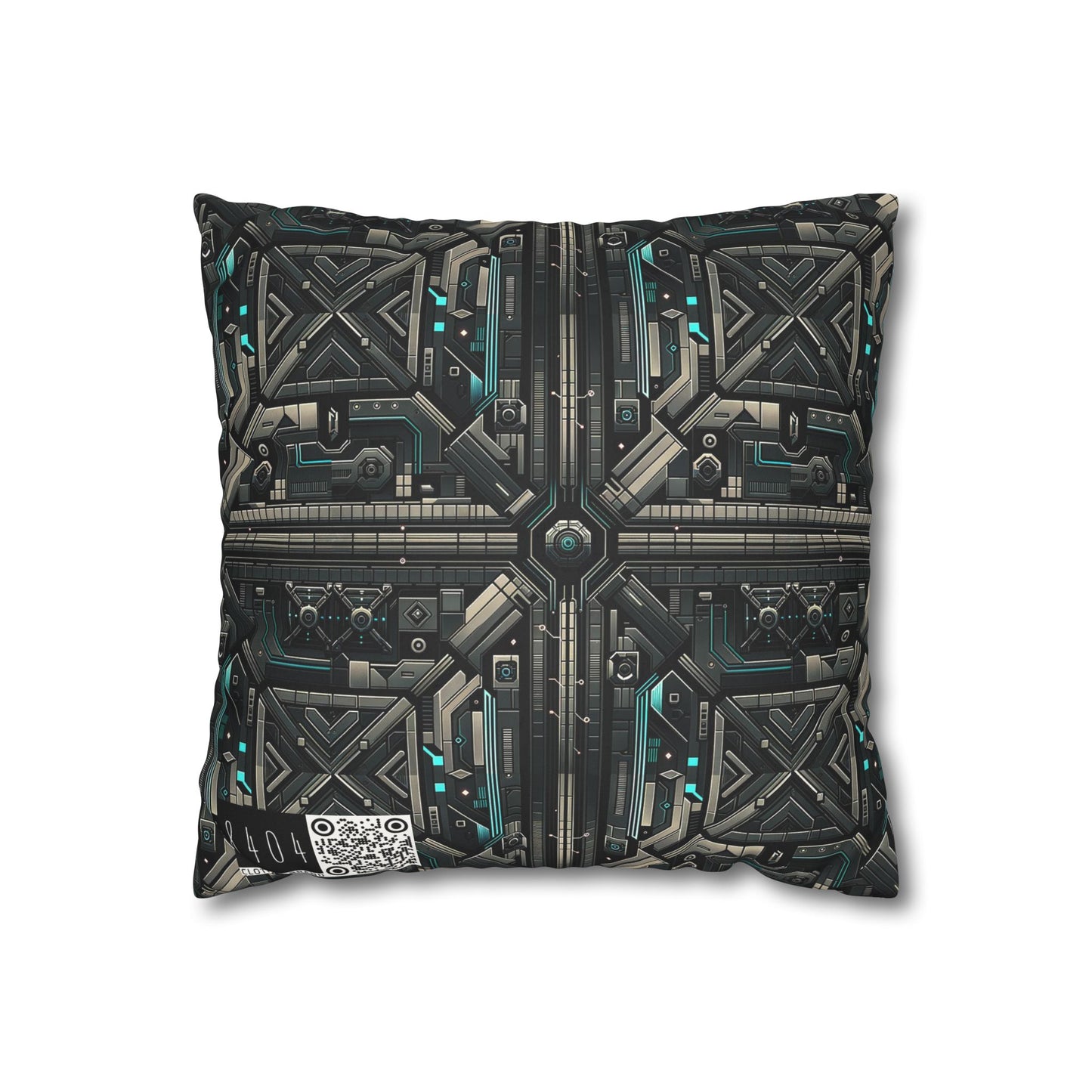 Tech Noir Futuristic Tech Aesthetic with a Dark Twist Faux Suede Square Pillowcase - 8404 Design-59