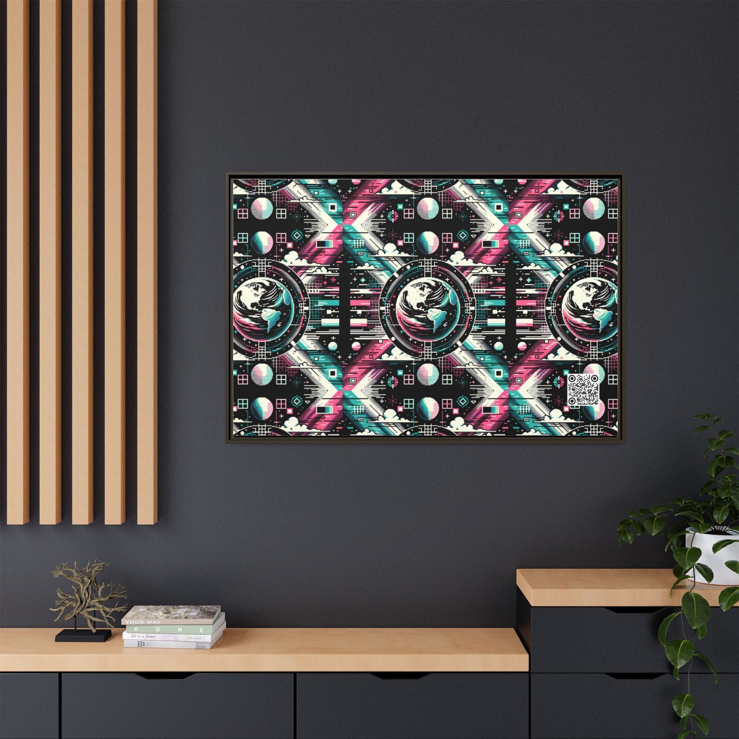 Digital Artistry Digital-native Streetwear Matte Canvas, Framed (multi-color) - 8404 Design-62 A