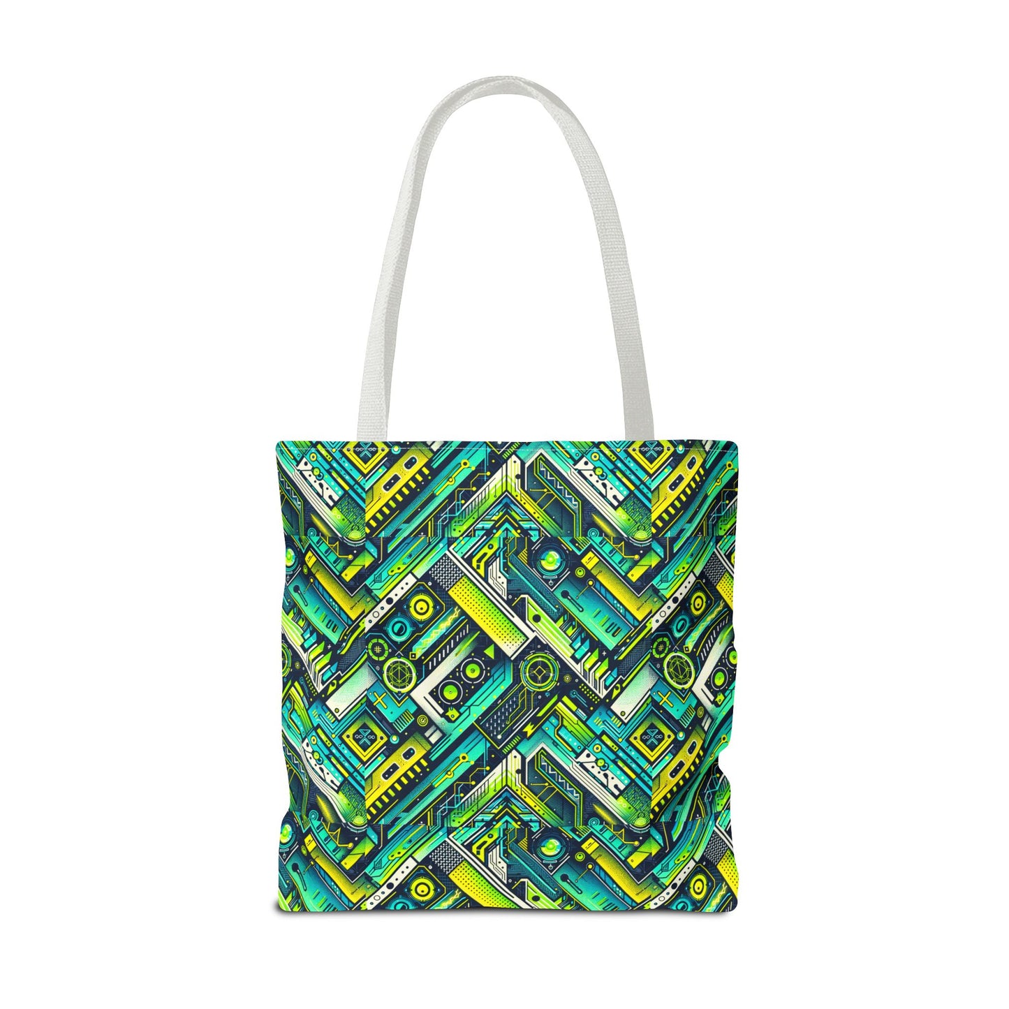 Tech-Infused Neon Tech-Forward Streetwear Tote Bag - 8404 Design-52