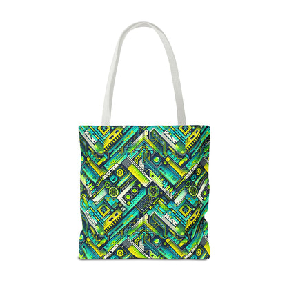 Tech-Infused Neon Tech-Forward Streetwear Tote Bag - 8404 Design-52