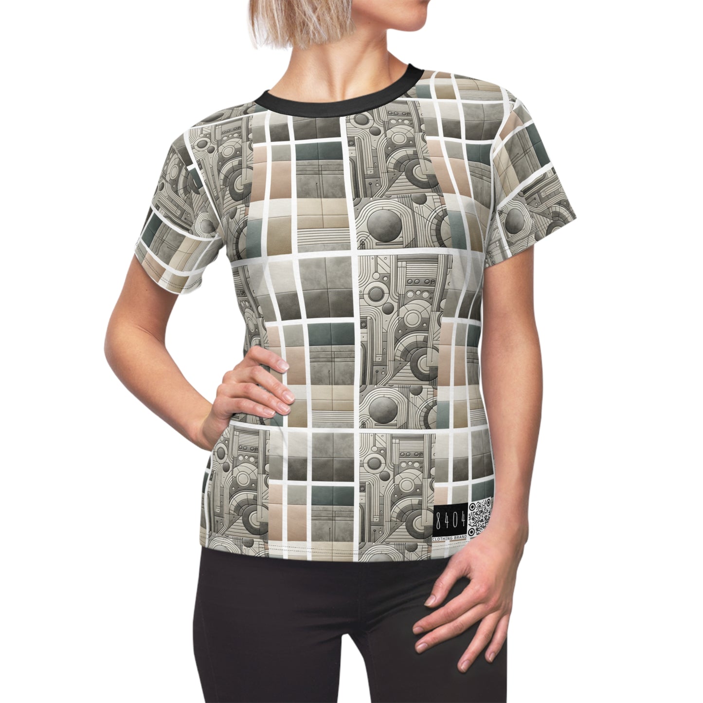 Tech Utility Chic Tech-Forward Minimalist Women's Cut & Sew Tee - 8404 Design-59
