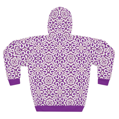 8404 Unisex Adult's "elegant Mosaic" Fashion Pullover Hoodie in Violet