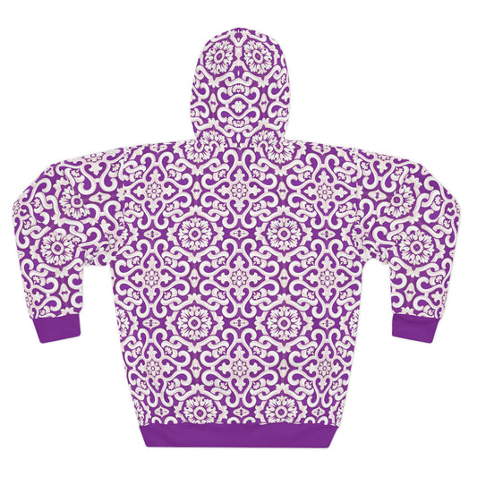 8404 Unisex Adult's "elegant Mosaic" Fashion Pullover Hoodie in Violet