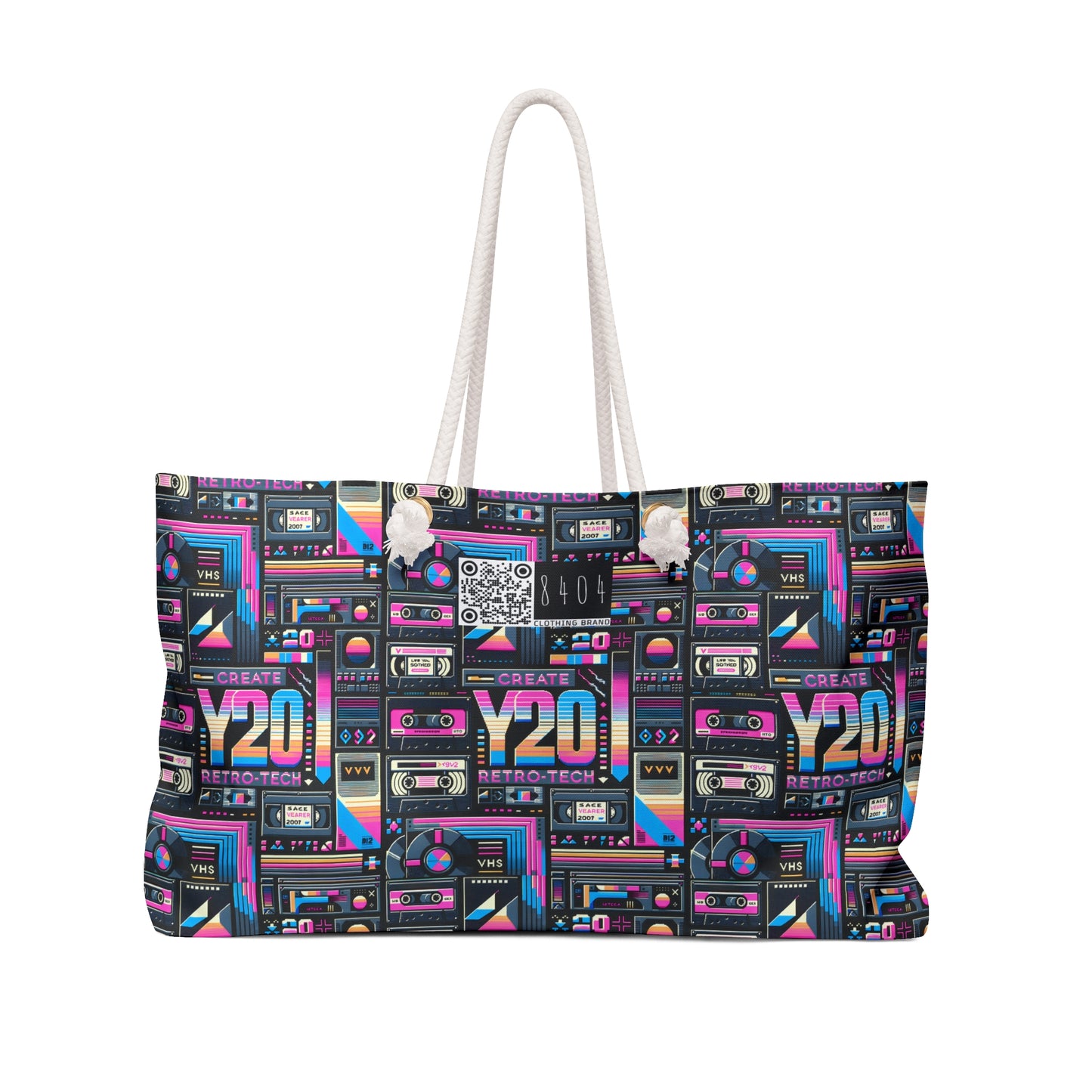 Digital Nostalgia Tech-Inspired Retro Fusion Weekender Bag - 8404 Design-65