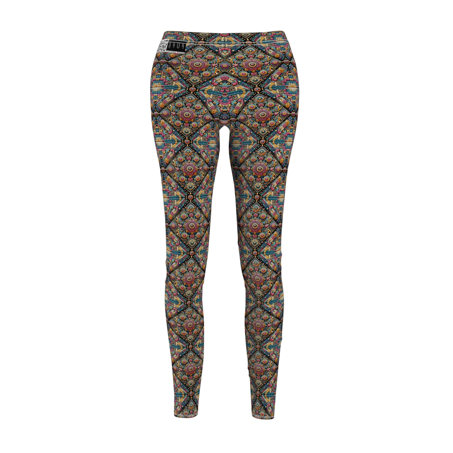 Cultural Fusion Tech Blend of Cultural Heritage With Tech-Inspired Elements Women's Cut & Sew Casual Leggings - 8404 Design-58