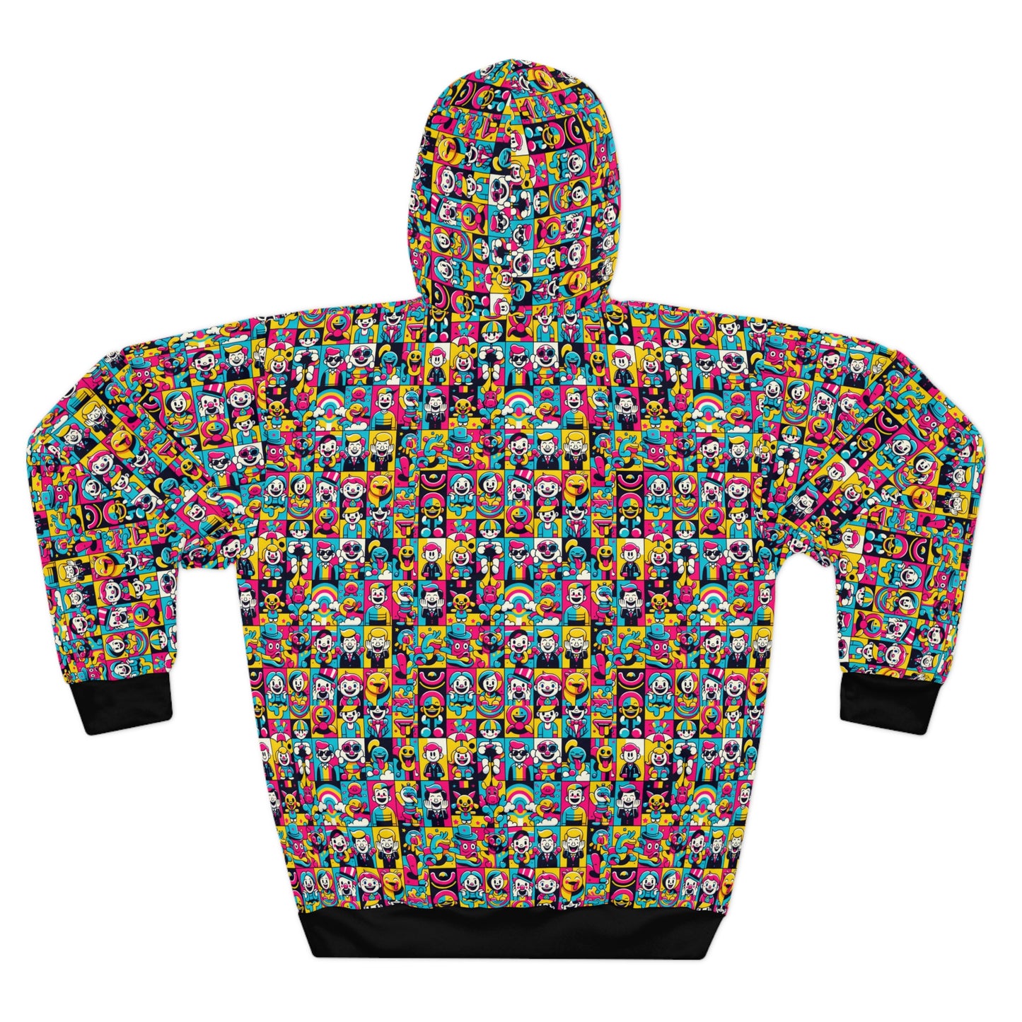 Neon Pop Playful Pop Culture Mashup Pullover Hoodie - 8404 Design-60