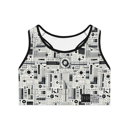 Digital Minimalism Minimalist Tech Sports Bra - 8404 Design-53