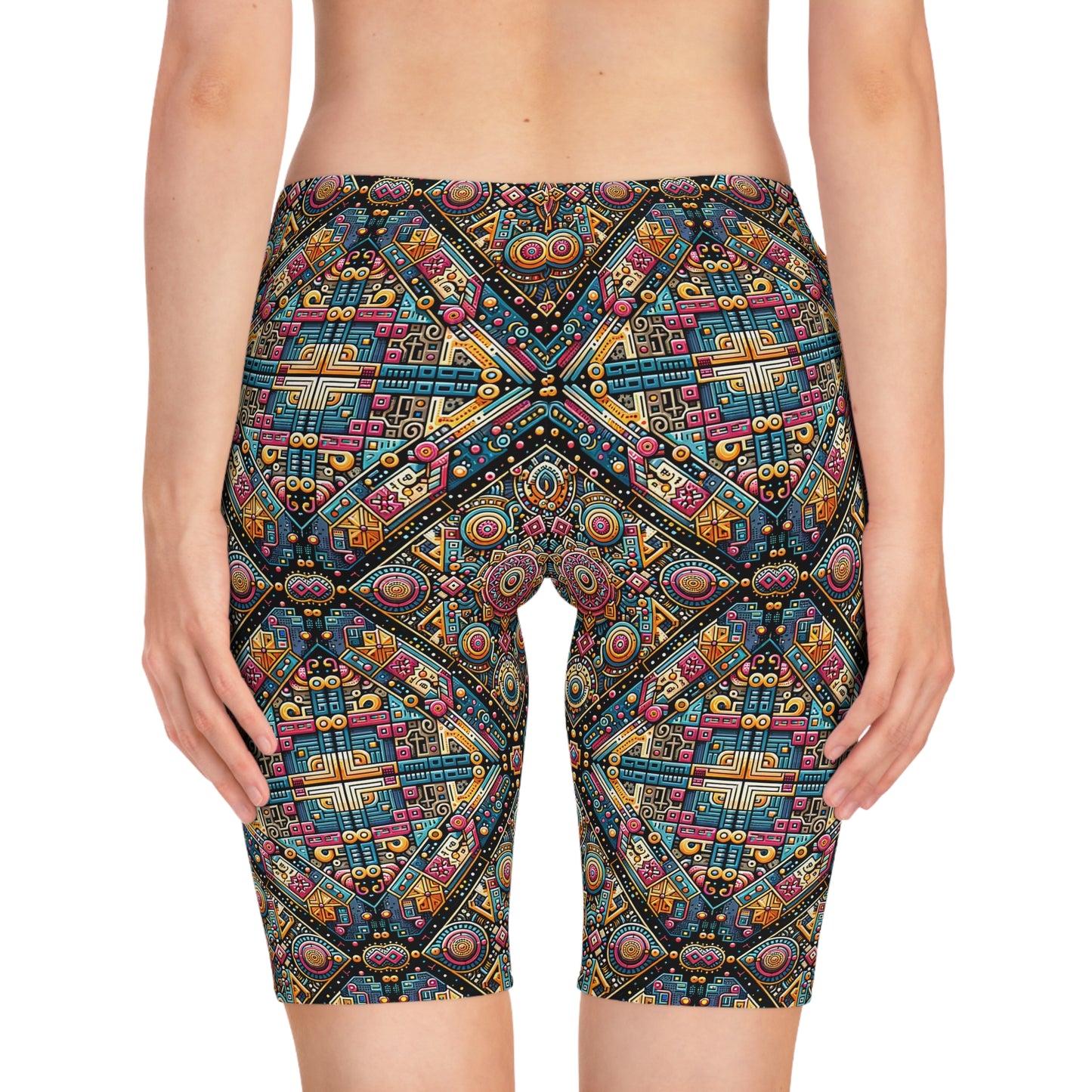 Cultural Fusion Tech Blend of Cultural Heritage With Tech-Inspired Elements Women's Bike Shorts - 8404 Design-58