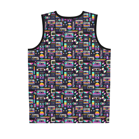 Digital Nostalgia Tech-Inspired Retro Fusion Basketball Jersey - 8404 Design-48