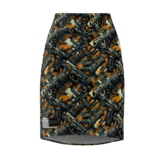 Digital Punk Futuristic Grunge Women's Pencil Skirt - 8404 Design-47