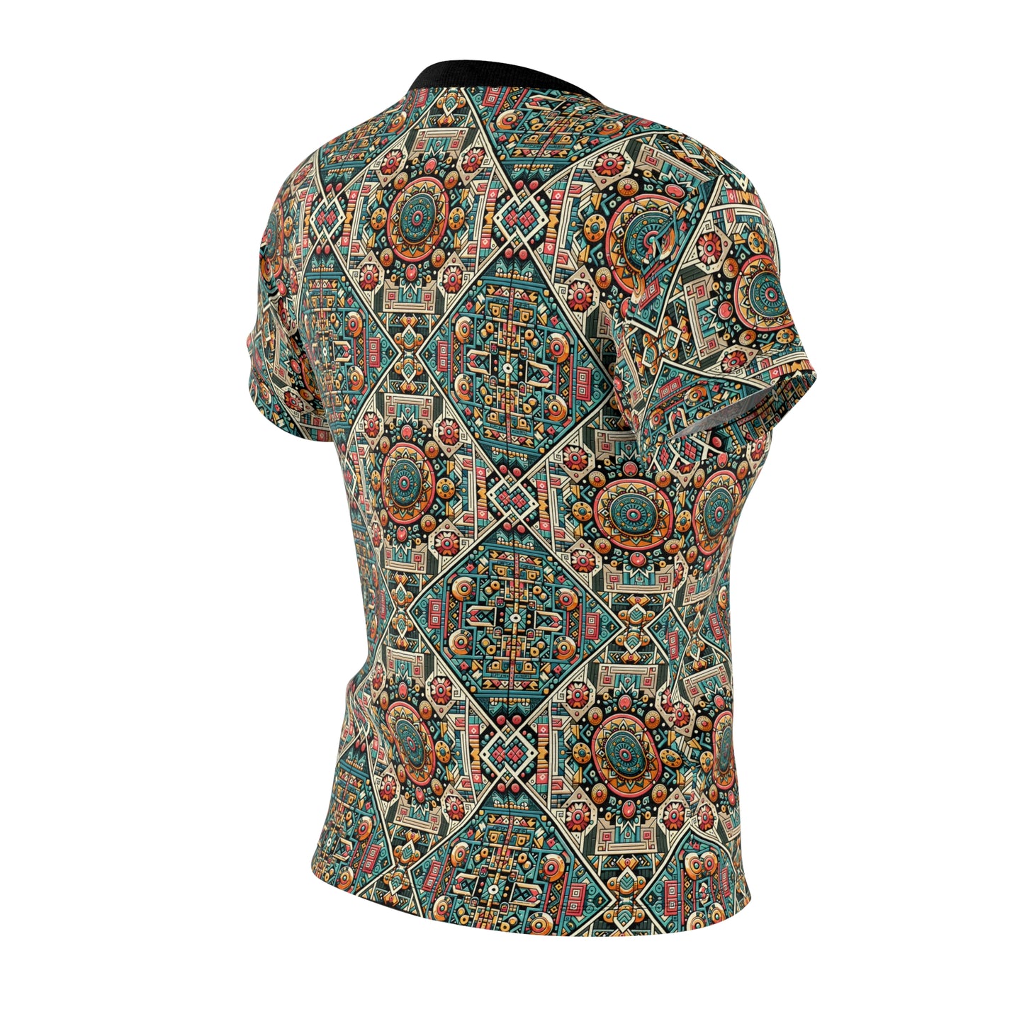 Cultural Fusion Tech Blend of Cultural Heritage With Tech-Inspired Elements Women's Cut & Sew Tee - 8404 Design-74