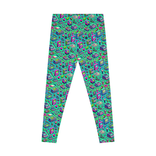 Y2k Revival Nostalgic Futurism Stretch Leggings - 8404 Design-48