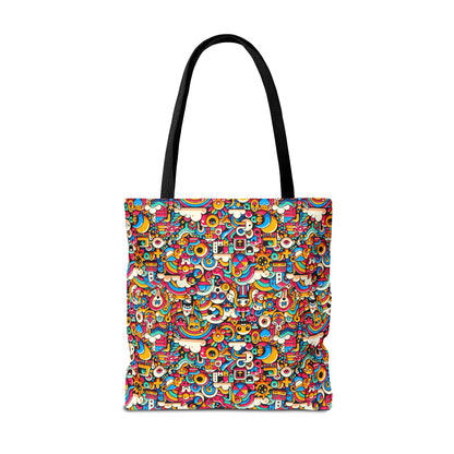 Neon Pop Playful Pop Culture Mashup Tote Bag - 8404 Design-62