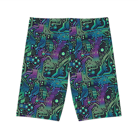 Tech-Infused Neon Tech-Forward Streetwear Women's Bike Shorts - 8404 Design-66