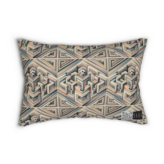 Tech Illusion Graphics Futuristic Artistry Spun Polyester Lumbar Pillow - 8404 Design-52 B