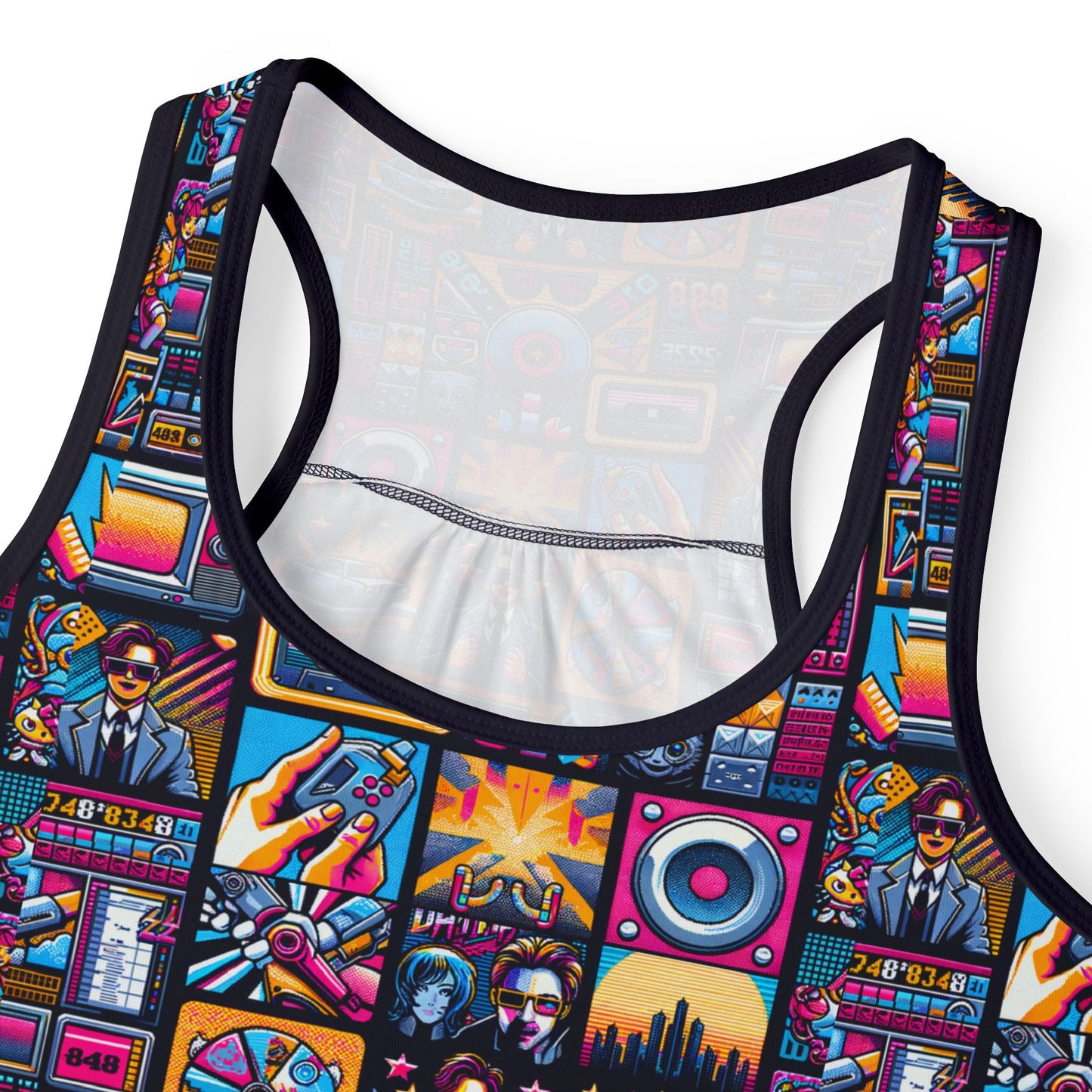 Digital Pop Culture Mashup Maximalist Pop Women's Tank Top - 8404 Design-52