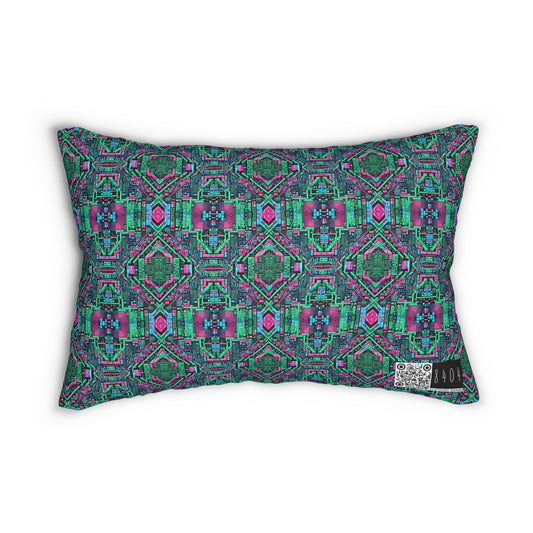 Digital Glitch Vibes Tech-Inspired Streetwear Spun Polyester Lumbar Pillow - 8404 Design-71 S