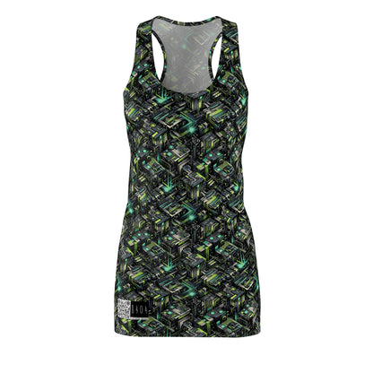 Tech-Infused Graphics Tech-Forward Streetwear Women's Cut & Sew Racerback Dress - 8404 Design-47
