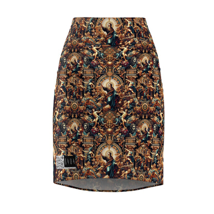 Digital Renaissance Luxurious Streetwear Inspired By Classical Art With a Modern Twist Women's Pencil Skirt - 8404 Design-64