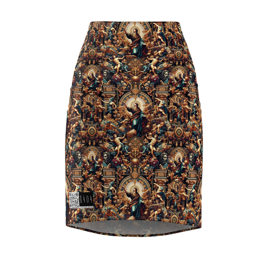 Digital Renaissance Luxurious Streetwear Inspired By Classical Art With a Modern Twist Women's Pencil Skirt - 8404 Design-64