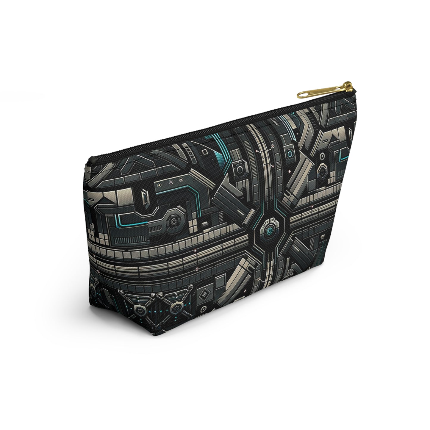Tech Noir Futuristic Tech Aesthetic with a Dark Twist Accessory Pouch W T-bottom - 8404 Design-59