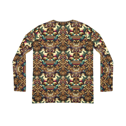 Digital Renaissance Modern Baroque Fusion Women's Long Sleeve V-Neck Shirt - 8404 Design-60