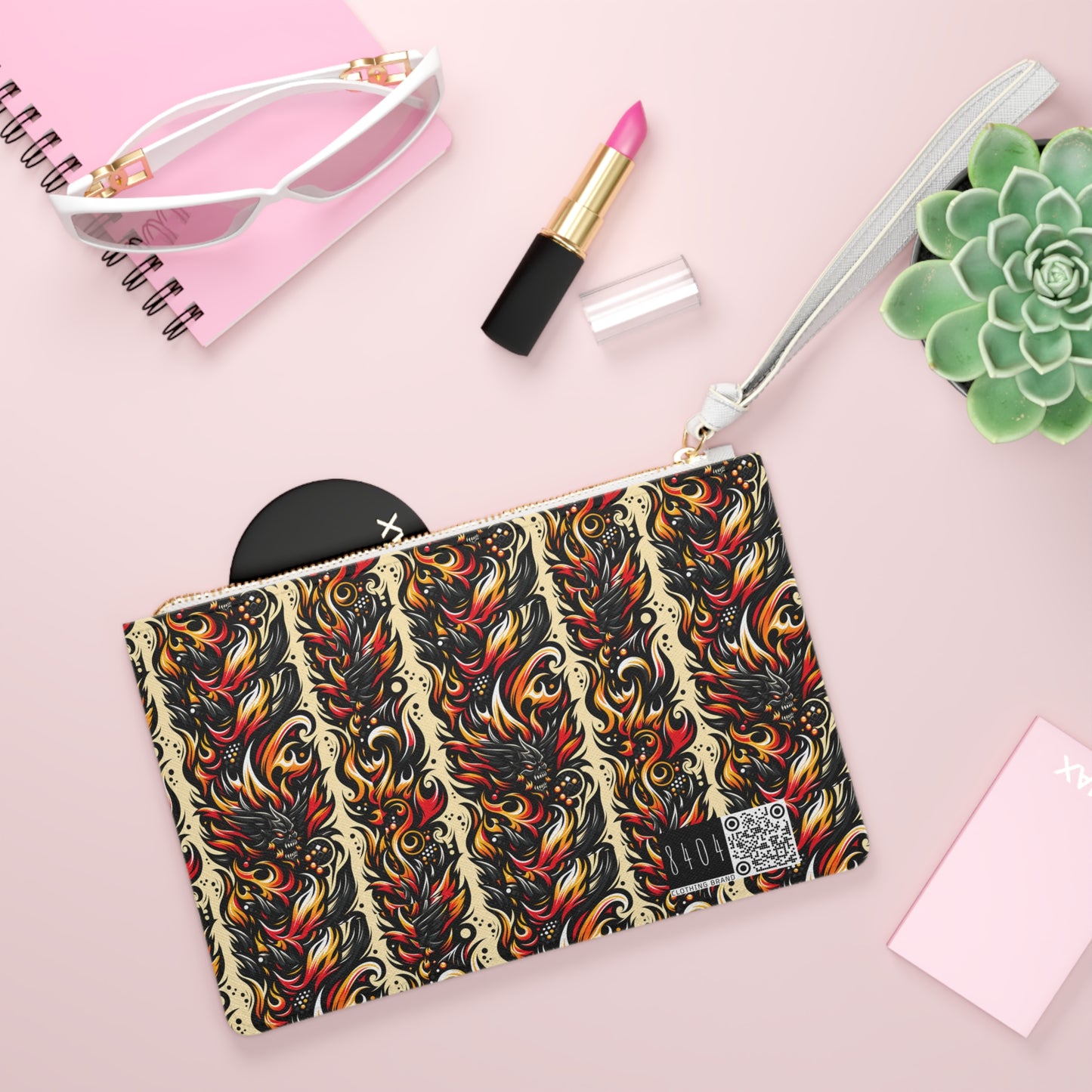 Flame Graphics Maximalist Streetwear Clutch Bag - 8404 Design-65