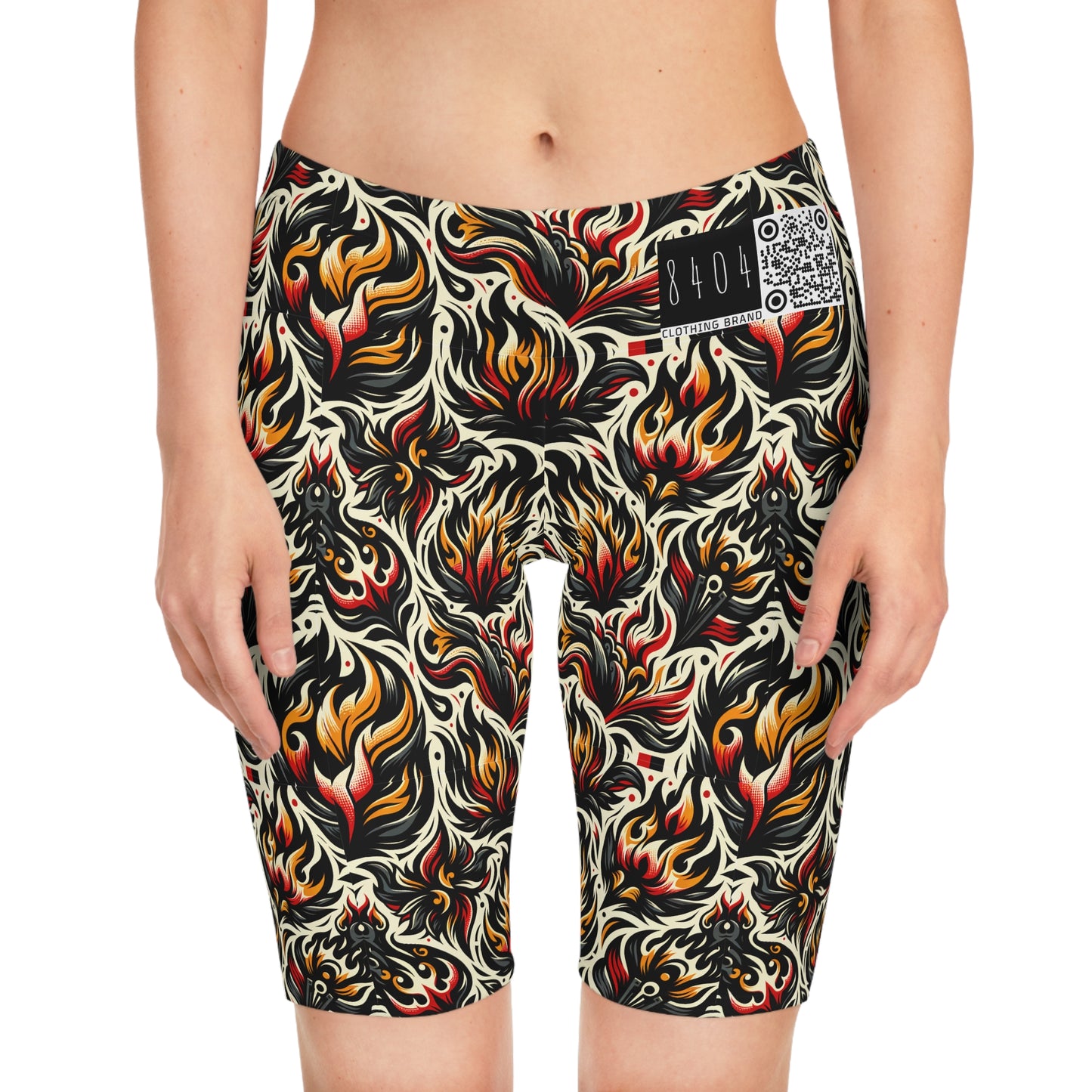 Fire & Flames Bold Streetwear Statement Women's Bike Shorts - 8404 Design-57