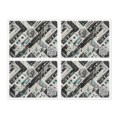 Tech-Infused Streetwear Tech-Forward Minimalism Sticker Sheets - 8404 Design-63