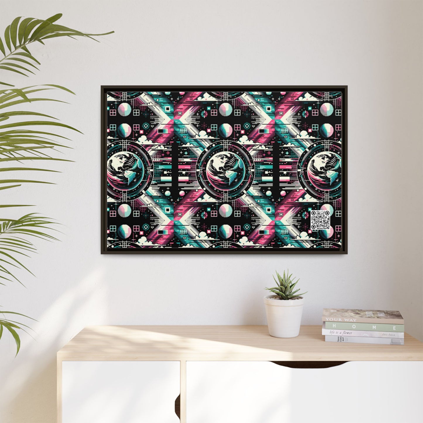 Digital Artistry Digital-native Streetwear Matte Canvas, Framed (multi-color) - 8404 Design-62 A