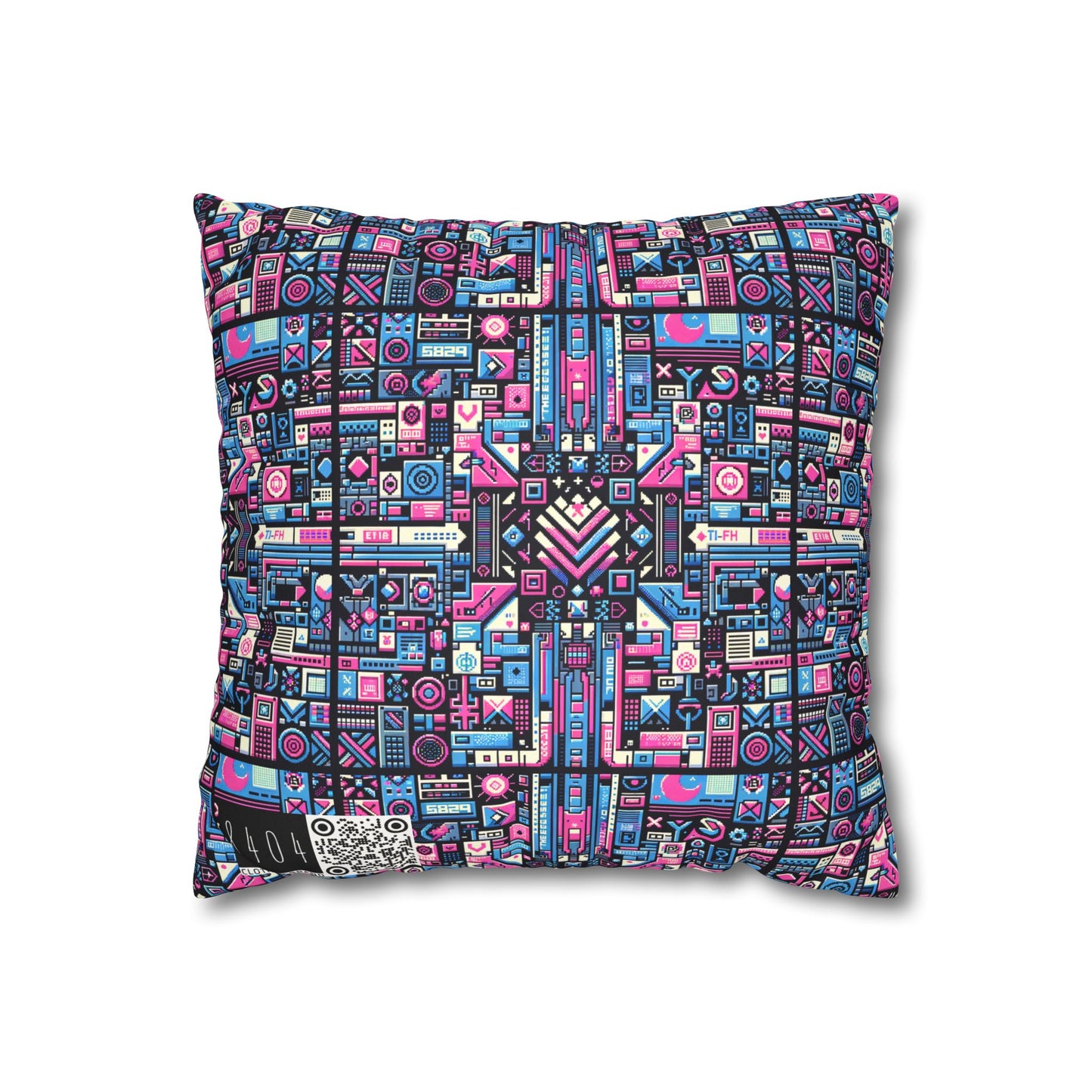 Digital Rebellion Youthful Streetwear with a Rebellious Digital Twist Faux Suede Square Pillowcase - 8404 Design-65