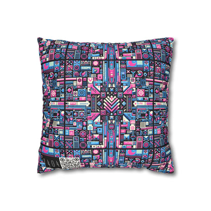 Digital Rebellion Youthful Streetwear with a Rebellious Digital Twist Faux Suede Square Pillowcase - 8404 Design-65