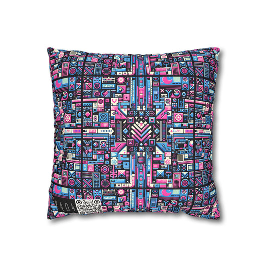 Digital Rebellion Youthful Streetwear with a Rebellious Digital Twist Faux Suede Square Pillowcase - 8404 Design-65