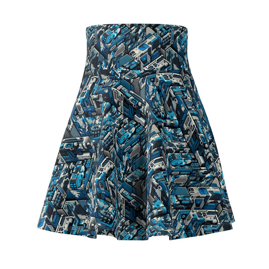 Tech Urban Camo Tech-Forward Streetwear With a Futuristic Military Edge Women's Skater Skirt - 8404 Design-51