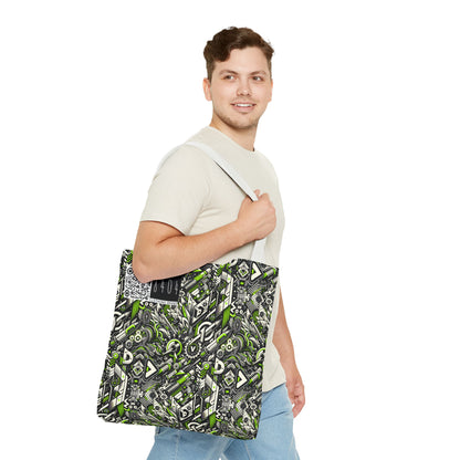 Graffiti Tech Fusion Bold Streetwear Fusion Tote Bag - 8404 Design-59