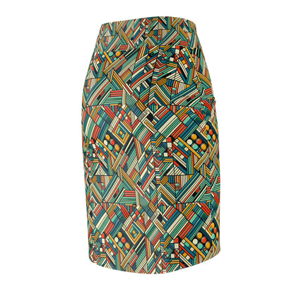Abstract Graphic Art Modern Artistic Expression Women's Pencil Skirt - 8404 Design-67