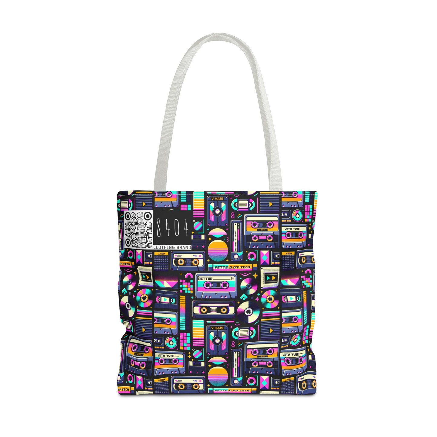 Digital Nostalgia Tech-Inspired Retro Fusion Tote Bag - 8404 Design-48